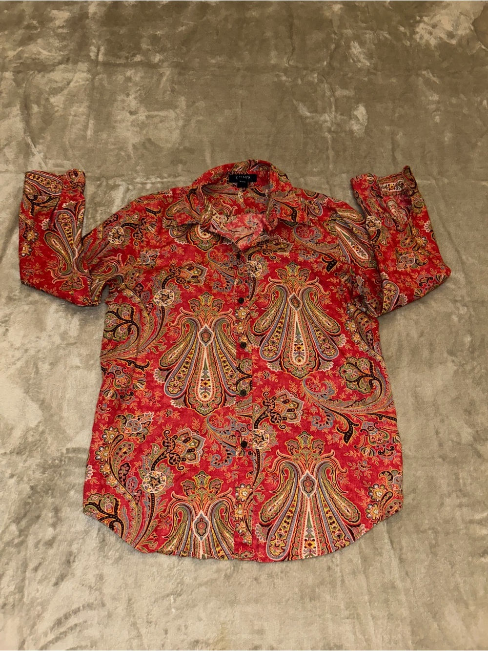 Chaps Red Paisley Button-Down Shirt S